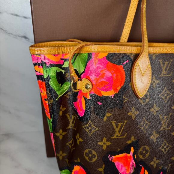 Louis Vuitton Roses Neverfull Bag Stephen Sprouse Monogram Vintage Shoulder Tote - Picture 11 of 15